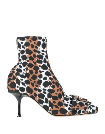 Sergio Rossi Ankle Boots In Beige