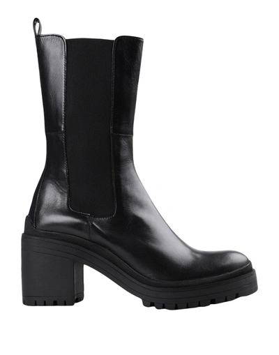 Shop Bruno Premi Woman Ankle Boots Black Size 8 Bovine Leather, Textile Fibers