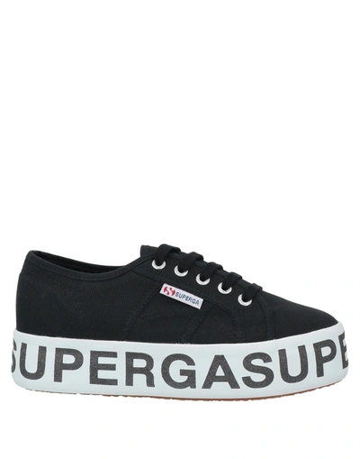 Shop Superga Woman Sneakers Black Size 7 Textile Fibers