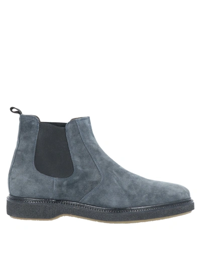 Shop A.testoni Ankle Boots In Slate Blue