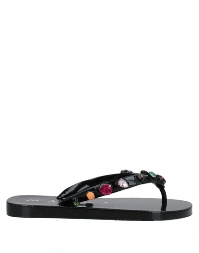 Shop Marni Woman Thong Sandal Black Size 5 Rubber