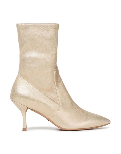 Shop Stuart Weitzman Woman Ankle Boots Platinum Size 4.5 Soft Leather In Grey