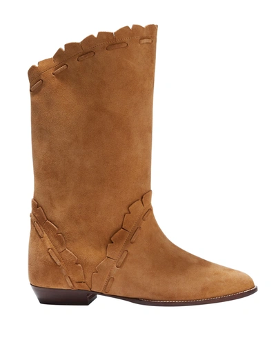 Shop Isabel Marant Woman Ankle Boots Camel Size 6 Calfskin In Beige