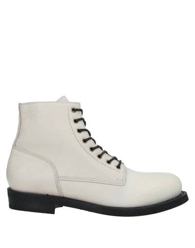 Shop Buttero Man Ankle Boots Ivory Size 9 Leather In White