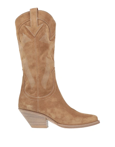Shop Buttero Woman Boot Camel Size 8 Soft Leather In Beige