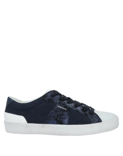 Shop Geox Woman Sneakers Midnight Blue Size 6 Textile Fibers, Soft Leather