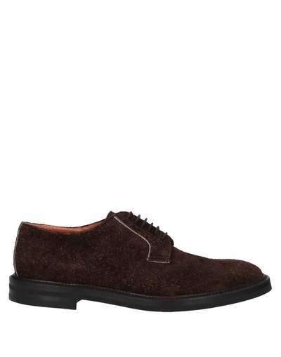 Shop Andrea Ventura Firenze Lace-up Shoes In Cocoa