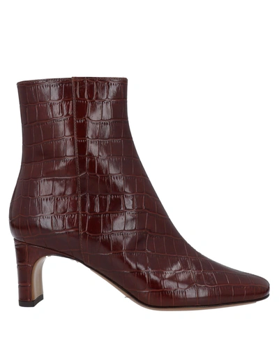 Maje Ankle Boots In Maroon