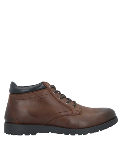 Shop Geox Ankle Boots In Brown