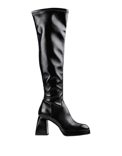 Shop Giampaolo Viozzi Over The Knee Boot Woman Boot Black Size 11 Polyester, Polyurethane