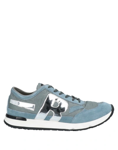 Shop Rucoline Man Sneakers Pastel Blue Size 7 Soft Leather, Textile Fibers