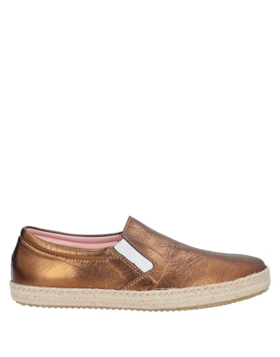 Shop Studio Pollini Woman Espadrilles Bronze Size 7 Soft Leather In Yellow