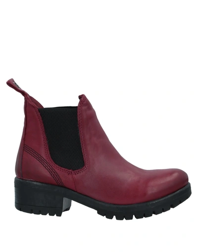 Shop Bueno Ankle Boots In Maroon
