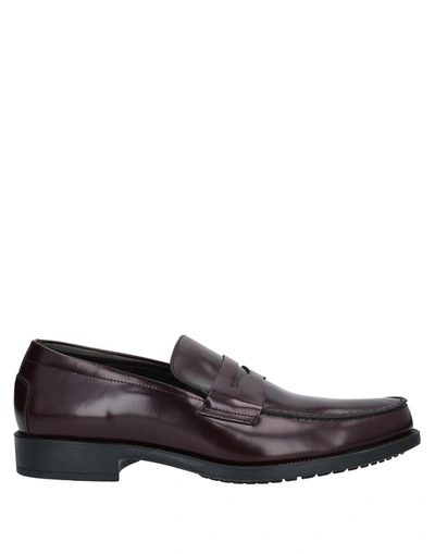 Shop Pollini Man Loafers Deep Purple Size 6 Soft Leather