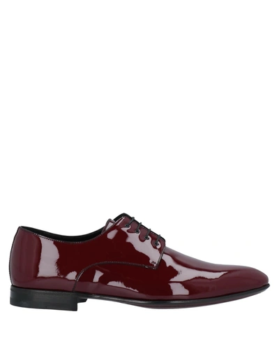 Shop A.testoni A. Testoni Man Lace-up Shoes Burgundy Size 7 Soft Leather In Red
