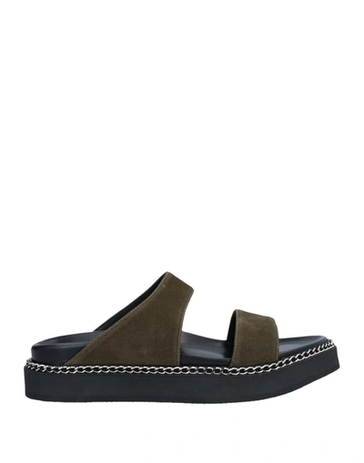 Shop Giuseppe Zanotti Man Sandals Military Green Size 8.5 Soft Leather