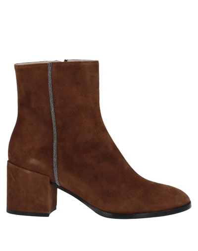 Shop Fabiana Filippi Woman Ankle Boots Camel Size 9.5 Soft Leather