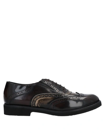 Shop Just Melluso Lace-up Shoes In Deep Purple