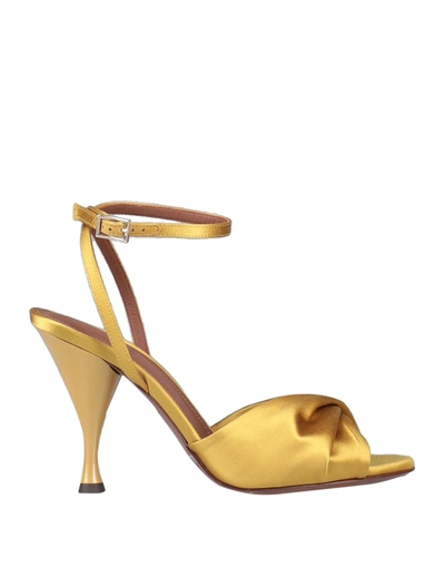 Shop L'autre Chose L' Autre Chose Woman Sandals Ocher Size 7 Textile Fibers In Yellow