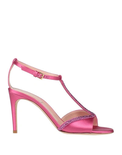 Shop Alberta Ferretti Woman Sandals Fuchsia Size 6 Textile Fibers In Pink