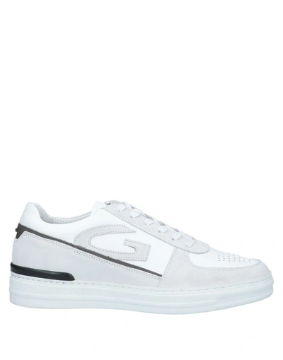 Shop Alberto Guardiani Man Sneakers White Size 11 Soft Leather, Textile Fibers