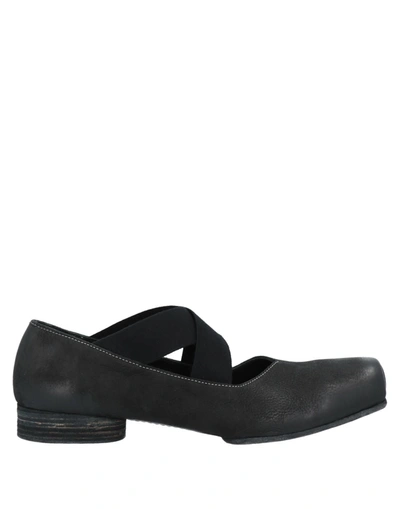 Uma Wang Leather Ballerinas In Black