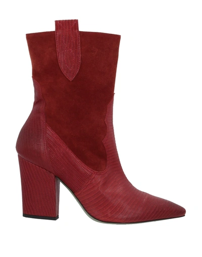 Shop Paola D'arcano Ankle Boots In Rust