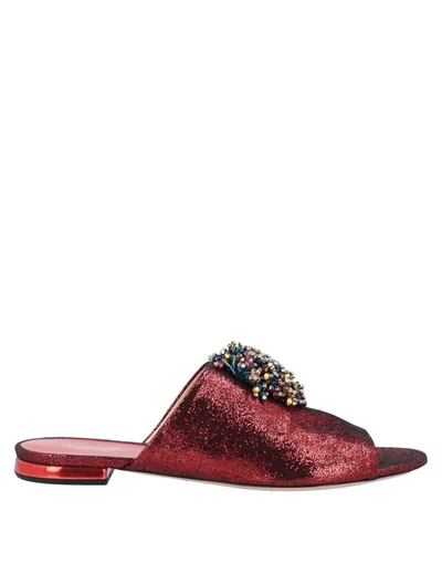 Shop Deimille Woman Sandals Red Size 6 Textile Fibers
