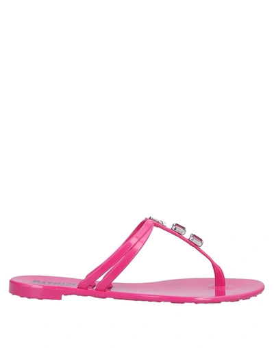 Shop Patrizia Pepe Woman Thong Sandal Fuchsia Size 7 Pvc - Polyvinyl Chloride In Pink