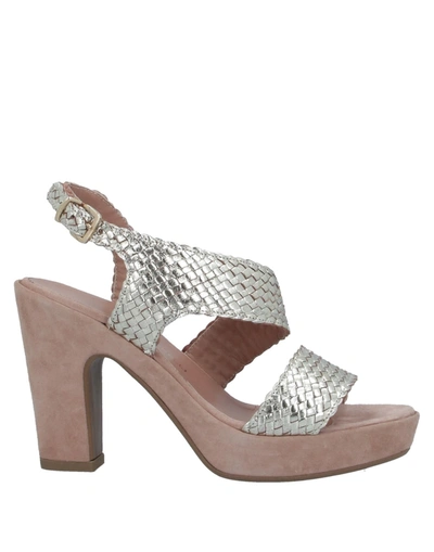 Shop Gianmarco Sorelli Sandals In Platinum