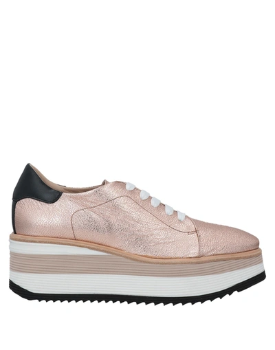 Shop Laura Bellariva Lace-up Shoes In Rose Gold