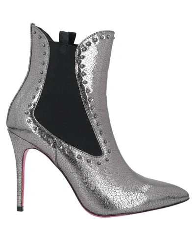 Shop Pinko Woman Ankle Boots Silver Size 8 Soft Leather