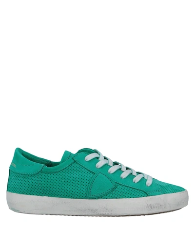 Shop Philippe Model Woman Sneakers Emerald Green Size 7 Soft Leather