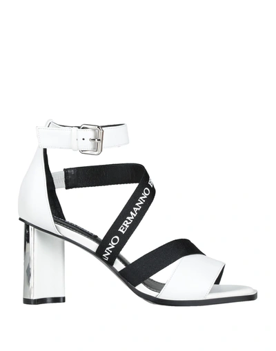 Shop Ermanno Di Ermanno Scervino Woman Sandals White Size 7 Soft Leather, Textile Fibers
