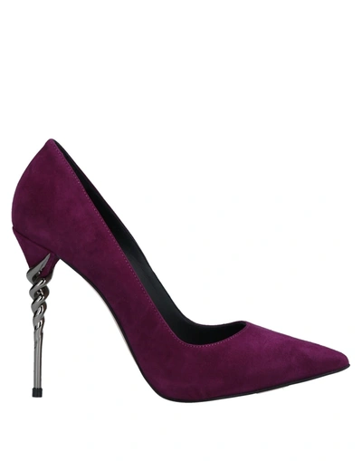 Shop Le Silla Woman Pumps Mauve Size 5 Soft Leather In Purple