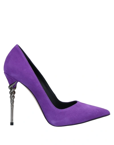Shop Le Silla Woman Pumps Purple Size 7 Soft Leather