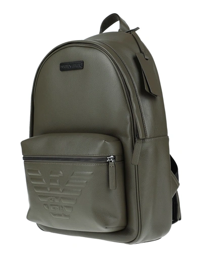 Shop Emporio Armani Backpacks In Military Green