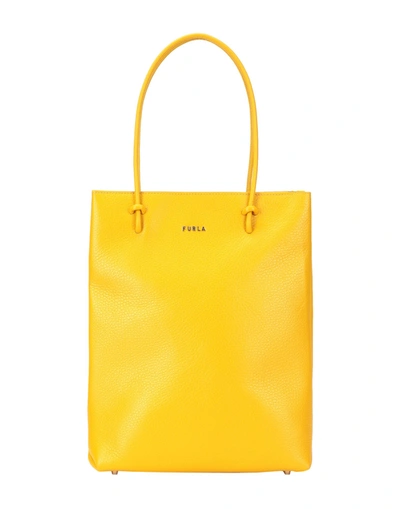 Shop Furla Essential M Tote Woman Handbag Yellow Size - Soft Leather