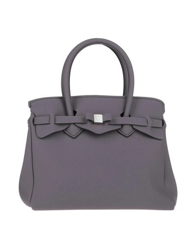 Shop Save My Bag Woman Handbag Dark Purple Size - Peek (polyether - Ether - Ketone), Polyamide, Elastane