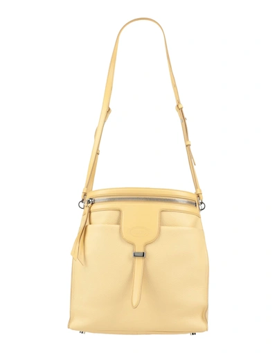 Shop Tod's Woman Shoulder Bag Yellow Size - Soft Leather