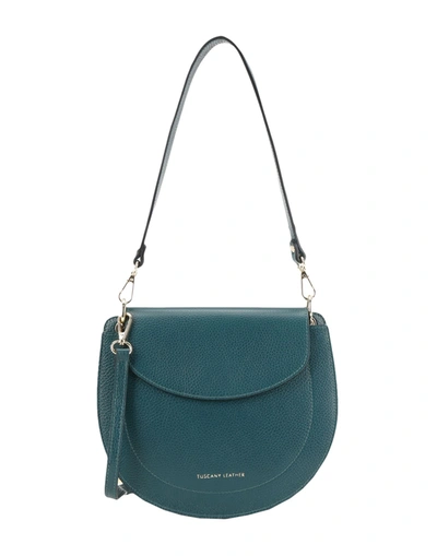 Shop Tuscany Leather Tl Bag Woman Shoulder Bag Deep Jade Size - Soft Leather In Green