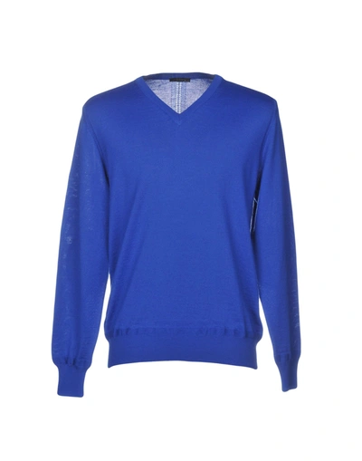 Shop +39 Masq Man Sweater Bright Blue Size M Merino Wool, Acrylic