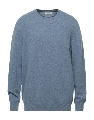 Shop Gran Sasso Man Sweater Slate Blue Size 34 Virgin Wool