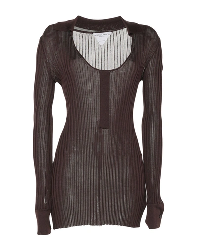 Shop Bottega Veneta Woman Sweater Dark Brown Size 8 Silk