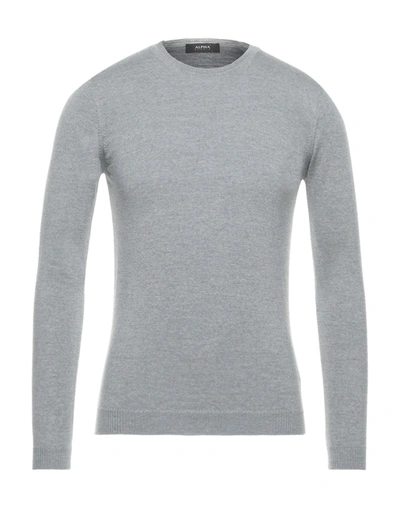 Shop Alpha Studio Sweaters In Light Grey