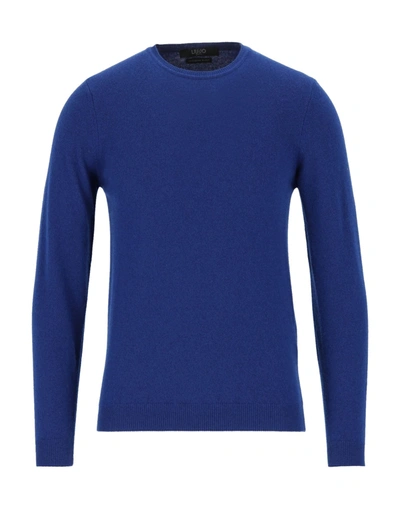 Shop Liu •jo Man Sweaters In Bright Blue