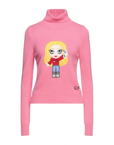 Shop Chiara Ferragni Woman Turtleneck Pink Size S Merino Wool, Cashmere