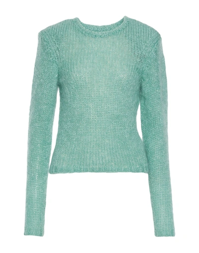 Shop Isabel Marant Woman Sweater Green Size 8 Mohair Wool, Polyamide, Wool