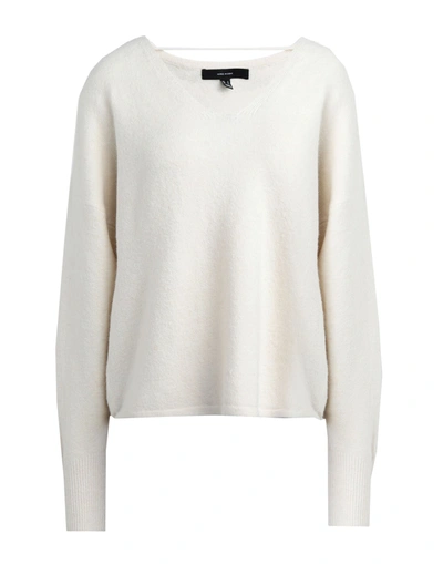 Shop Vero Moda Vmdoffy Ls V-neck Blouse Ga Boo Woman Sweater Ivory Size M Recycled Polyester, Polyester,  In White