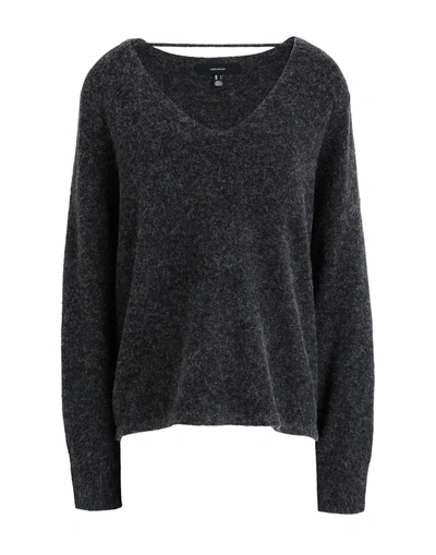 Shop Vero Moda Vmdoffy Ls V-neck Blouse Ga Boo Woman Sweater Steel Grey Size L Recycled Polyester, Polyes